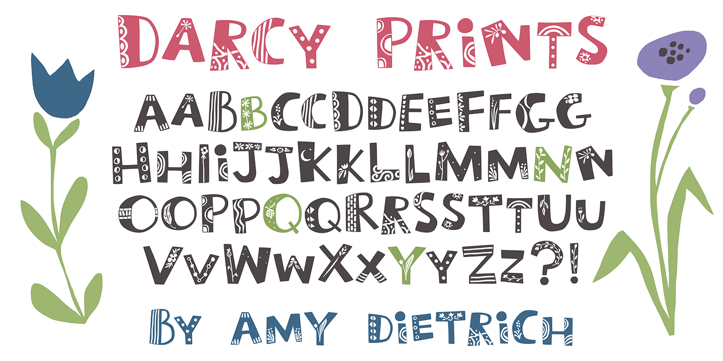 Darcy Prints Font preview